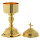 Ciborium in golden brass with shoots and grapes decoration s4