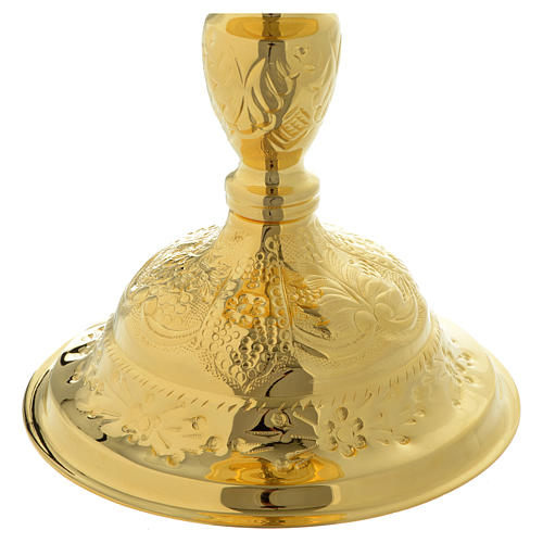 Ciborium with vine branches and leaves design, gold-plated 3