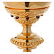 Chalice Baroque model in brass with red zircons 20 cm s3