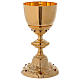 Baroque style Chalice in brass with red zircons, 8 in s1