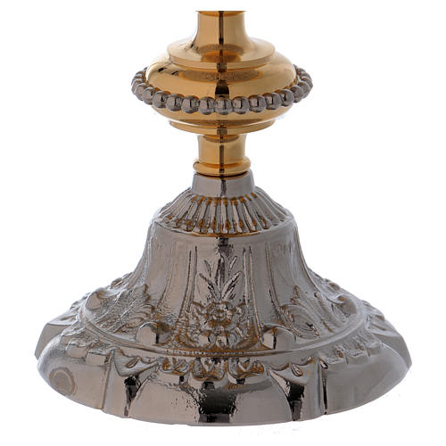 Ciborium Baroque model in golden and silver brass 25 cm 4