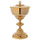 Baroque style Chalice in brass with red zircons, 10 in s1