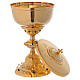 Baroque style Chalice in brass with red zircons, 10 in s2