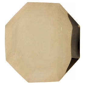 Octagonal paten in brass diam. 21 cm