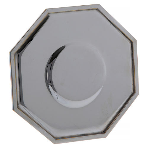 Octagonal paten in brass 6.5 in diameter 2