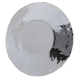 Silvery paten in brass 7.5 in diameter