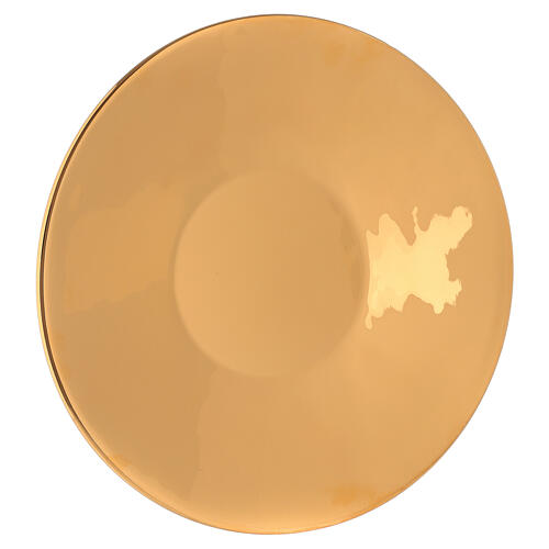 Large paten in golden brass diam 29 cm 1