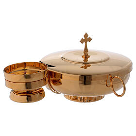 Ciborium set for hosts and wine with ring