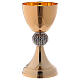 Chalice and ciborium in golden brass with wheat decoration s2