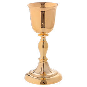 Chalice and ciborium in golden brass
