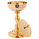 Chalice and ciborium in golden brass s4