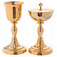 Chalice and ciborium in golden 24 karat brass s1