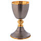 Chalice and ciborium in brass with 24K gold-plating inside and on the junction s2