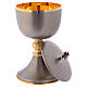 Chalice and ciborium in brass with 24K gold-plating inside and on the junction s4