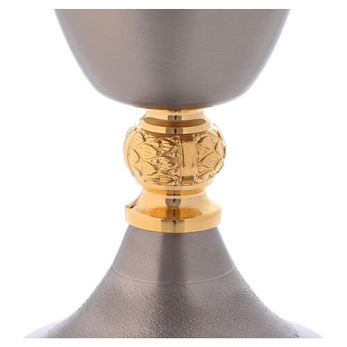 Brass Chalice and ciborium with 24 karat gold plated interior and central knop 3