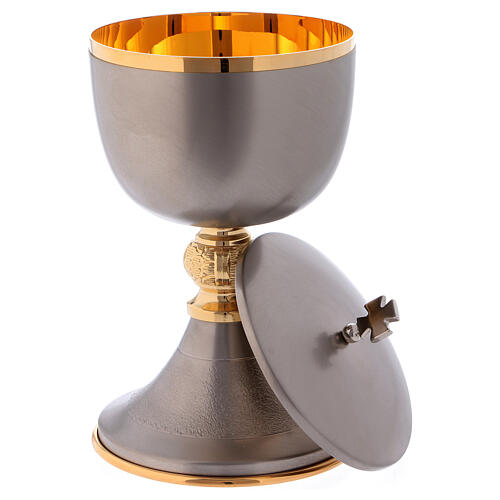 Brass Chalice and ciborium with 24 karat gold plated interior and central knop 4