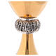 Golden brass Chalice and ciborium with fish and XP knop s3