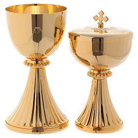 Chalice and ciborium St. German in golden brass