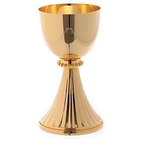 Chalice and ciborium St. German in golden brass