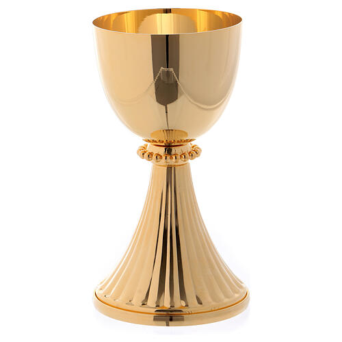 Chalice and ciborium St. German in golden brass 2