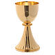 Chalice and ciborium St Germano in golden brass s2