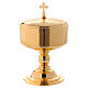 Ciborium with cross in polished golden brass s1