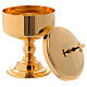 Ciborium with cross in polished golden brass s2