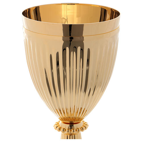 Chalice and ciborium, empire style, in golden brass 3