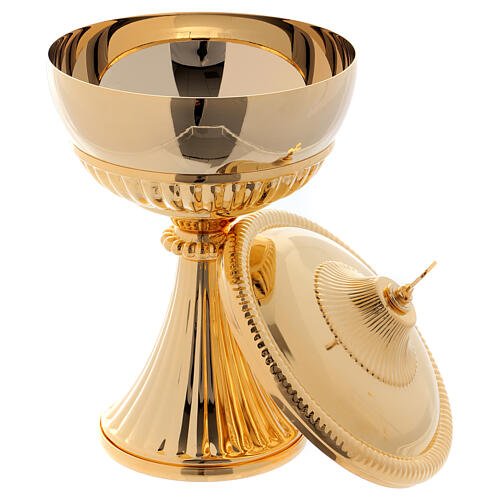Chalice and ciborium, empire style, in golden brass 6