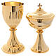 Chalice and ciborium, empire style, in golden brass s1