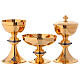 Chalice, ciborium and paten set in chiseled brass lapis lazuli Molina s1