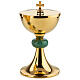 Chalice, ciborium and paten set gilded brass Molina s2