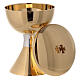 Set of bicolour brass chalice, ciborium and paten, stylized Molina s3