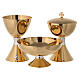 Set calice pisside patena taglio stilizzato ottone bicolore Molina s1