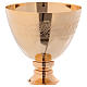 Chalice with Paten made of gilded glossy brass 20 cm s2