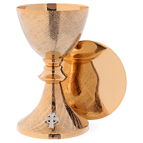 Goblet with Patena made of golden brass 20 cm
