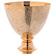 Chalice and Paten in golden brass with engraved details 20 cm s2