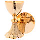 Chalice with paten made of shiny golden brass 22 cm s1