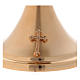 Calice con decori e patena 13 cm ottone dorato opaco s4