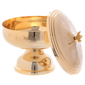 Ciborium mod. pyx with gilded brass decorations h 17 cm