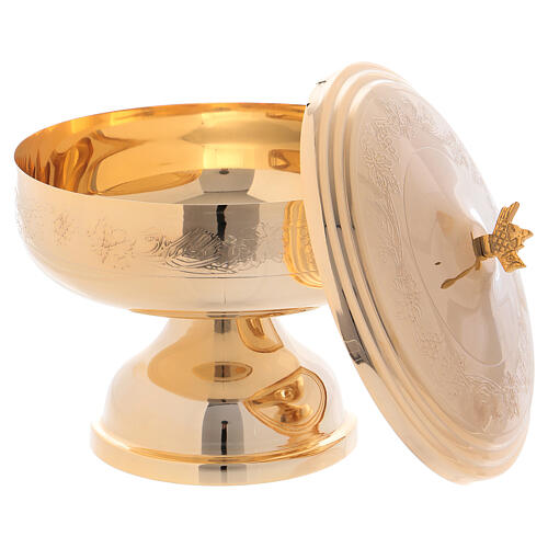Ciborium mod. pyx with gilded brass decorations h 17 cm 2