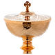 Verzierte Pyxis Modell Ciborium aus vergodetem Messing, 27 cm s2