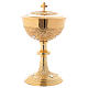 Píxide modelo Ciborium latão dourado e pedras 25 cm s1