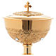 Píxide modelo Ciborium latão dourado e pedras 25 cm s2