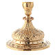 Baroque style goblet in gilded brass 27 cm with paten s4