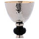Silver plated chalice with black knop and golden paten s2