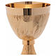 Chalice and paten in golden brass, 17 cm s2