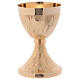 Chalice and paten in golden brass, 17 cm s3