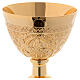 Decorated goblet and paten in golden brass s2