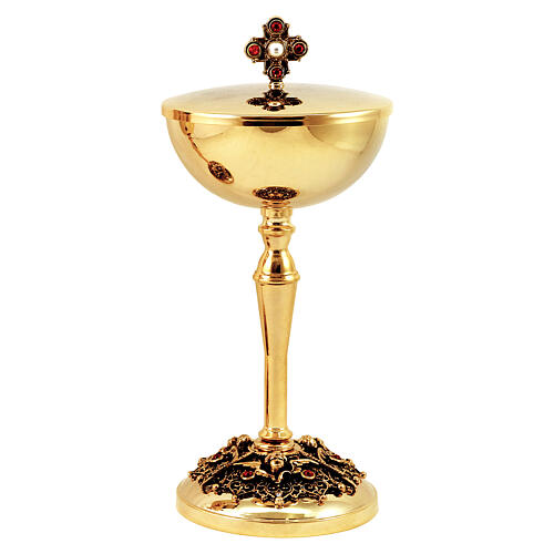 Chalice and ciborium with fused decorative angels on base 3